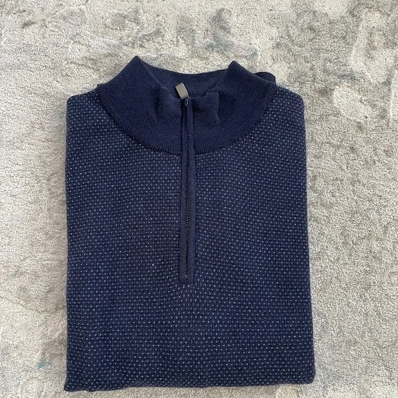 CANALI Wool and Cotton Blend Quarter-Zip Sweater large - Picture 6 of 11